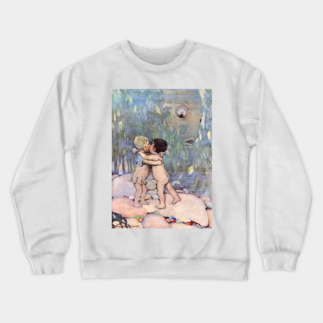 A Water Baby by Jessie Willcox Smith Crewneck Sweatshirt by vintage-art